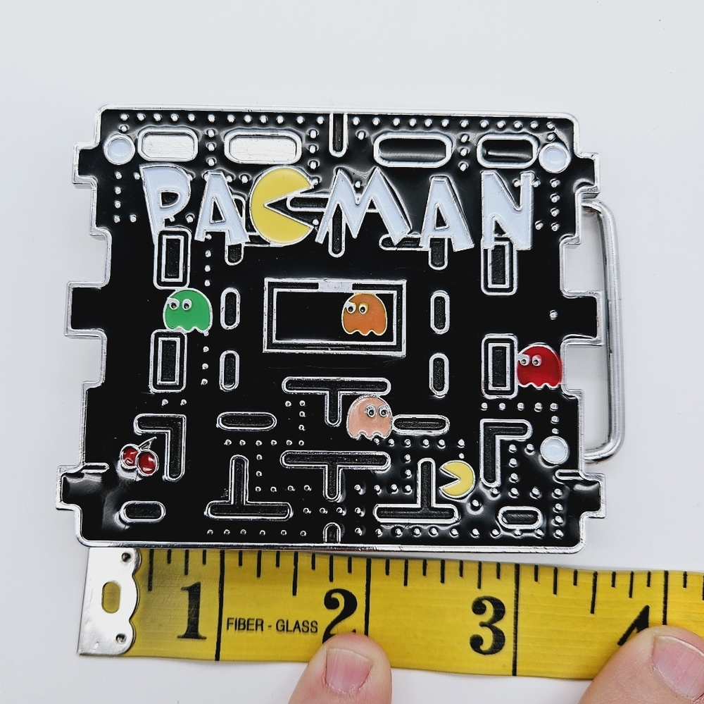 PACMAN | vintage Y2K 2003 arcade video game large belt buckle - Picture 4 of 5